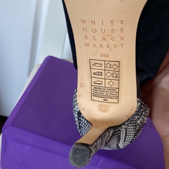 WHBM suede peep toe pumps size 9 - Picture 6 of 8